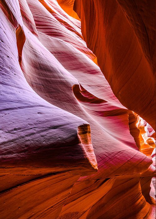 Antelope Canyon Greeting Card featuring the photograph Sandstone Reflections by Jason Chu