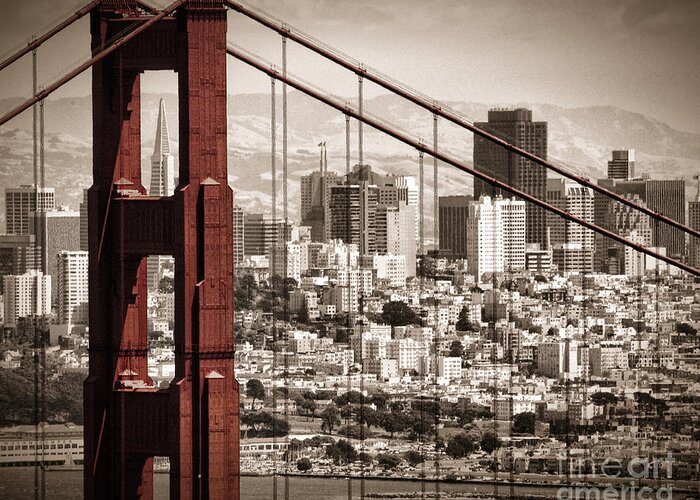 Golden Gate Bridge Greeting Card featuring the photograph Sanfran custom size by Matt Trimble