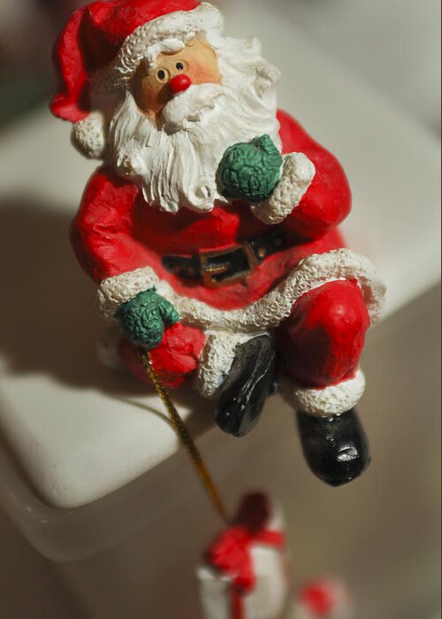 Santa Claus Greeting Card featuring the photograph Santa Claus - Antique Ornament - 35 by Jill Reger