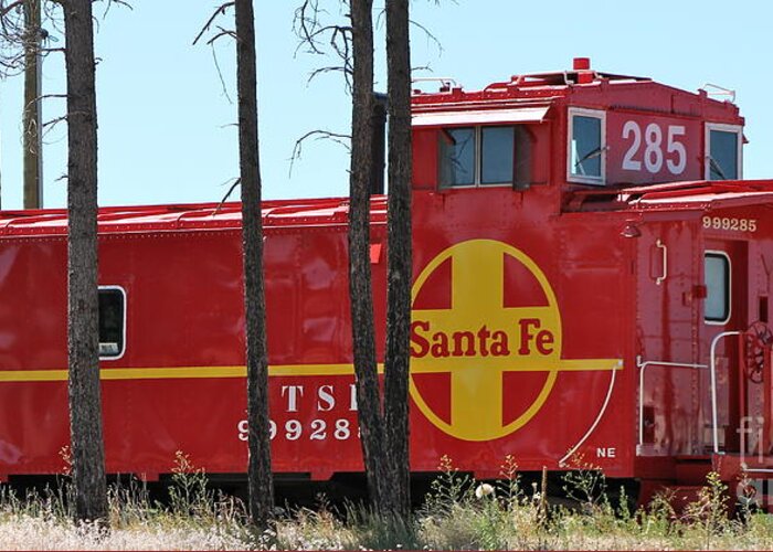 Caboose Greeting Card featuring the photograph Santa Fe Caboose by Pamela Walrath