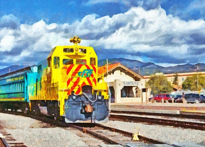 Train Greeting Card featuring the digital art Santa Fe Southern Railway Train by Digital Photographic Arts