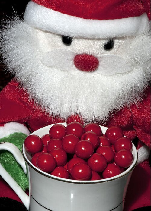 Christmas Greeting Card featuring the photograph Santa's Cup of Goodness by Melany Sarafis