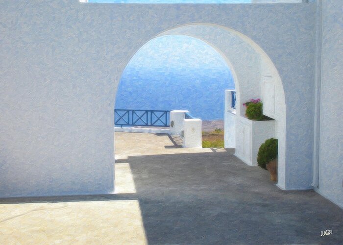 Oia Santorini Greeting Card featuring the painting Santorini Grk8681 by Dean Wittle