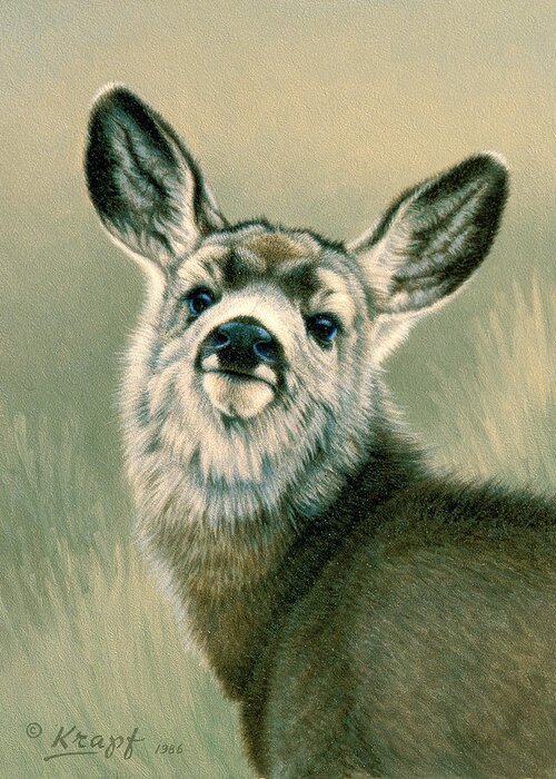 Wildlife Greeting Card featuring the painting Sassy Look by Paul Krapf