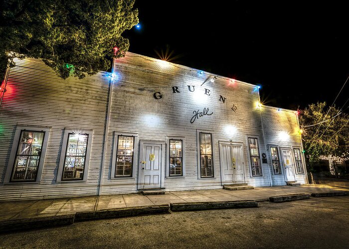 Hall Greeting Card featuring the photograph Saturday Night at Gruene Hall by David Morefield