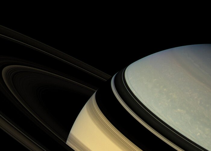 Dione Greeting Card featuring the photograph Saturn by Nasa/jpl/ssi/science Photo Library
