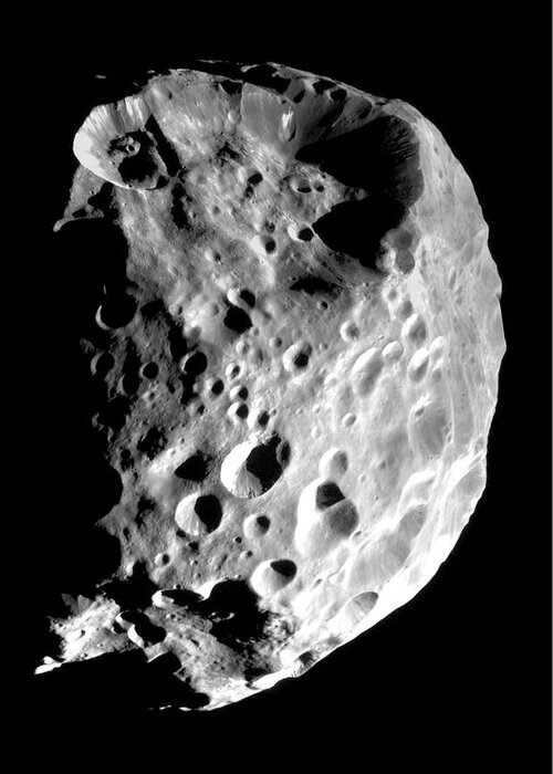 Phoebe Greeting Card featuring the photograph Saturn's Moon Phoebe by Nasa/science Photo Library