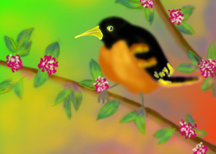 Bird Greeting Card featuring the digital art Save my beautiful world by Latha Gokuldas Panicker