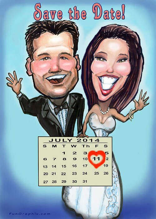 Wedding Greeting Card featuring the digital art Save the Date by Kevin Middleton