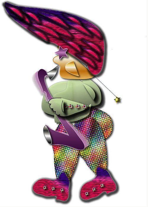 Saxophone Player Greeting Card featuring the digital art Sax Man by Marvin Blaine