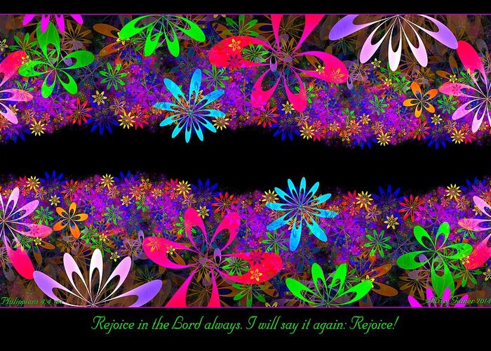 Fractal Greeting Card featuring the digital art Say It Again by Missy Gainer