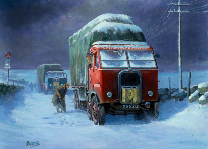 Commission A Painting Greeting Card featuring the painting Scammell R8 by Mike Jeffries