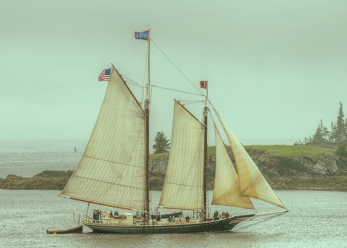 Schooner Greeting Card featuring the photograph Schooner Stephen Taber by Jeff Cook