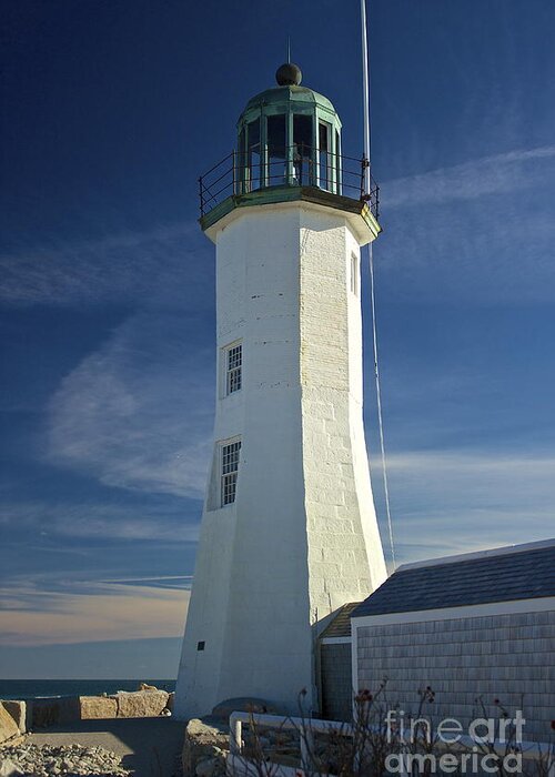Scituate Lighthouse Greeting Card featuring the photograph Scituate Light by Amazing Jules
