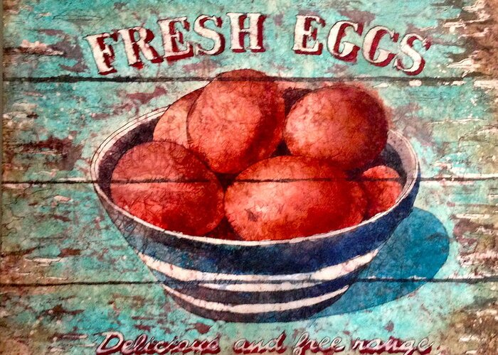 Watercolor Greeting Card featuring the painting Scrambled or Fried by Diane Fujimoto