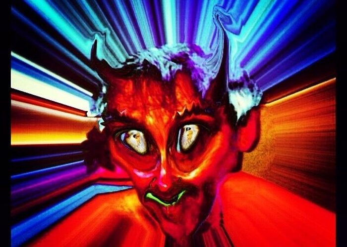 Beautiful Greeting Card featuring the photograph Screwtape - A Younger Novice Devil by Urbane Alien