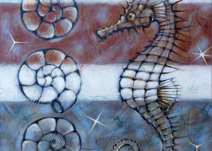 Sea Greeting Card featuring the painting Sea Dragon 280210 by Selena Boron
