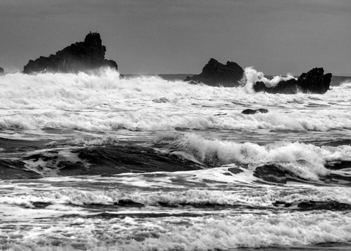 Sea Greeting Card featuring the photograph Sea Stacks by Nigel R Bell