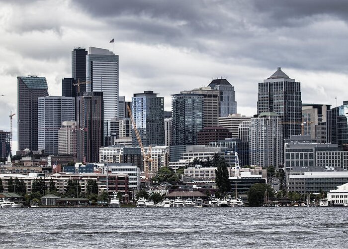 Seattle's Skyline Greeting Card featuring the photograph Seattle's Skyline by Jeff Swanson