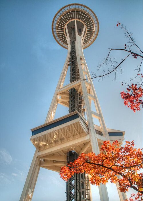Seattle Greeting Card featuring the photograph Seattle's Space Needle 2 by Geraldine Alexander