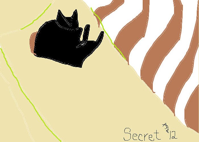 Cats Greeting Card featuring the digital art Secret by Anita Dale Livaditis