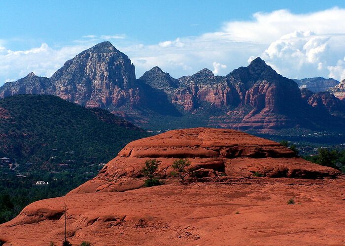 Red Greeting Card featuring the photograph Sedona-13 by Dean Ferreira