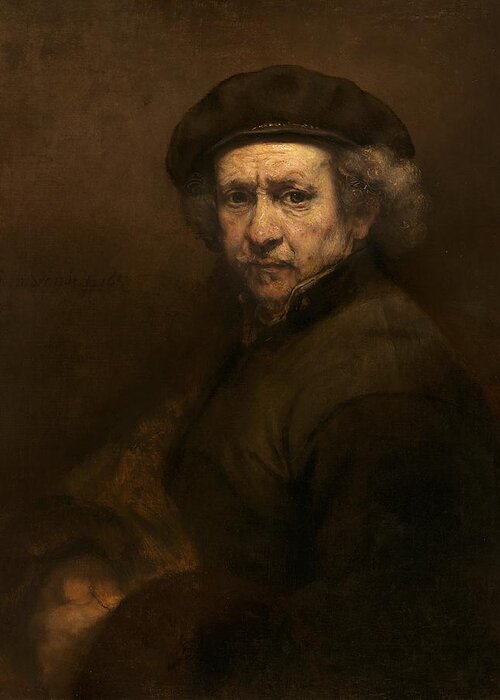 Rembrandt Greeting Card featuring the painting Self Portrait by Rembrandt