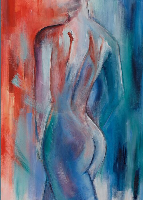 Nude Greeting Card featuring the painting Sensuelle by Elise Palmigiani