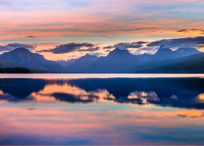 Glacier National Park Greeting Card featuring the photograph September Dawn on Lake McDonald by Greg Nyquist