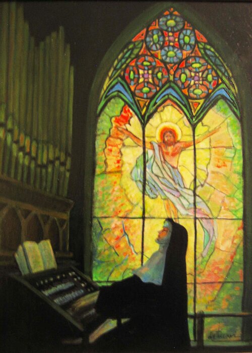 Catholic Greeting Card featuring the painting Serenity by Donna Tucker