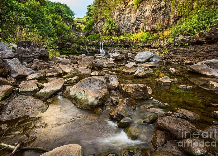 Seven Sacred Pools Greeting Card featuring the photograph Seven Sacred Flow by Jamie Pham