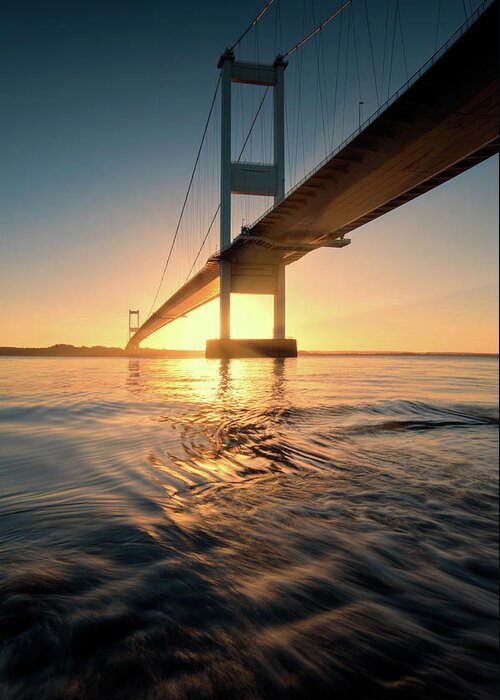 Tranquility Greeting Card featuring the photograph Severn Bridge by Martin Turner