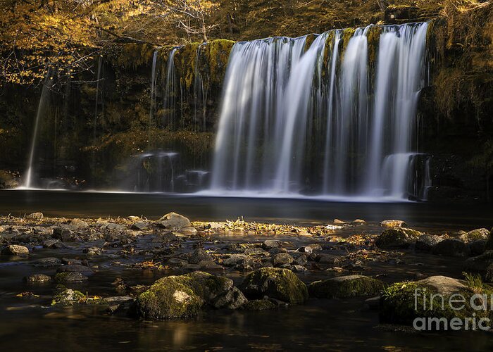 Waterfall Greeting Card featuring the photograph Sgwb Ddwli Uchaf In Autumnal Mood by Nigel Jones