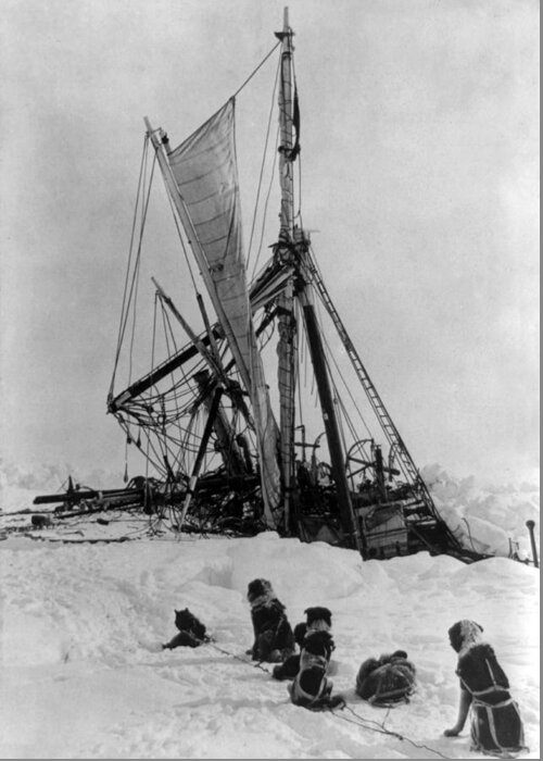 Navigation Greeting Card featuring the photograph Shackletons Endurance Trapped In Pack by Science Source
