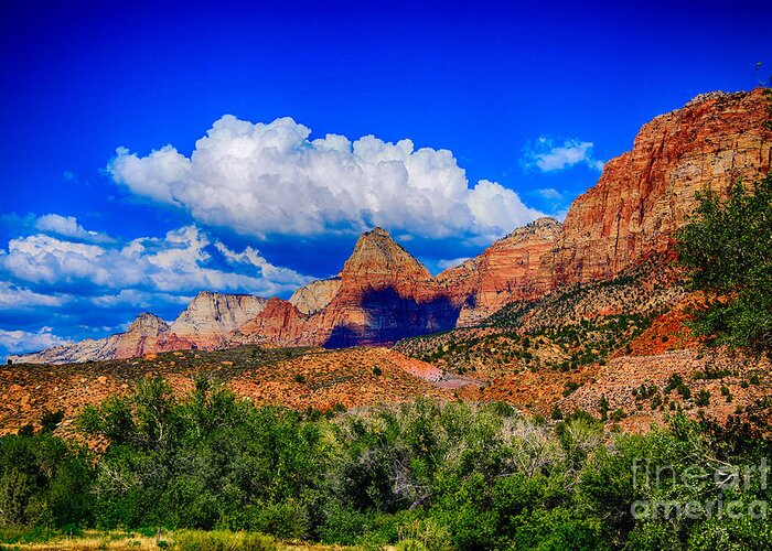 Zion Nationa Park Greeting Card featuring the photograph Shadow Mountain by Rick Bragan