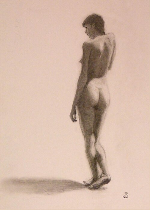 Nude Greeting Card featuring the painting Shadows by Joe Bergholm