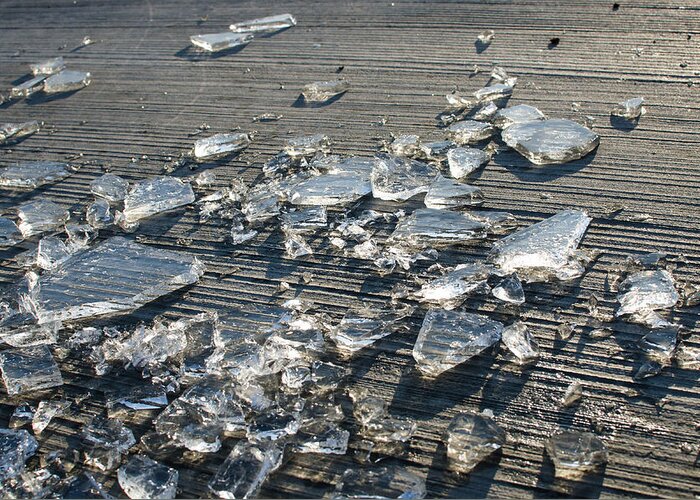 Ice Greeting Card featuring the photograph Shards Of Smashed Ice by Andreas Berthold