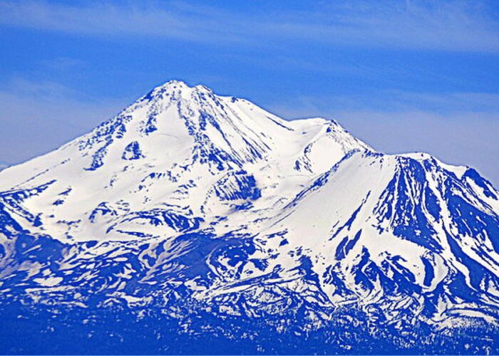 Scenic Greeting Card featuring the photograph Shasta by AJ Schibig