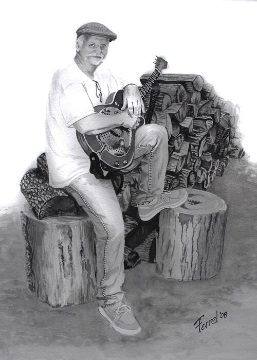 Musician Greeting Card featuring the painting Sherman Dillon by Ferrel Cordle
