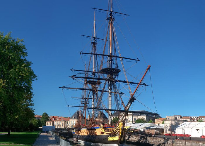 Photography Greeting Card featuring the photograph Ship Replica Of The Count De La Fayette by Panoramic Images
