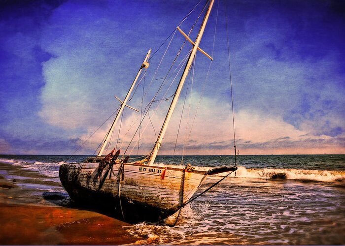 Ship Greeting Card featuring the photograph Shipwrecked by Lynn Bauer