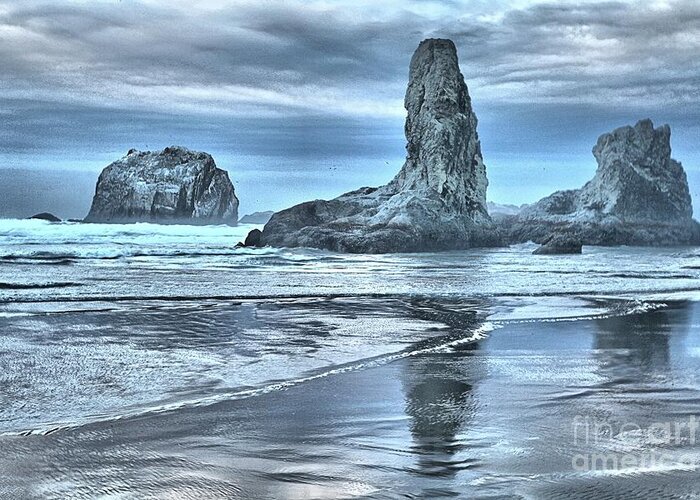 Bandon Beach Greeting Card featuring the photograph Shore Guardians by Adam Jewell
