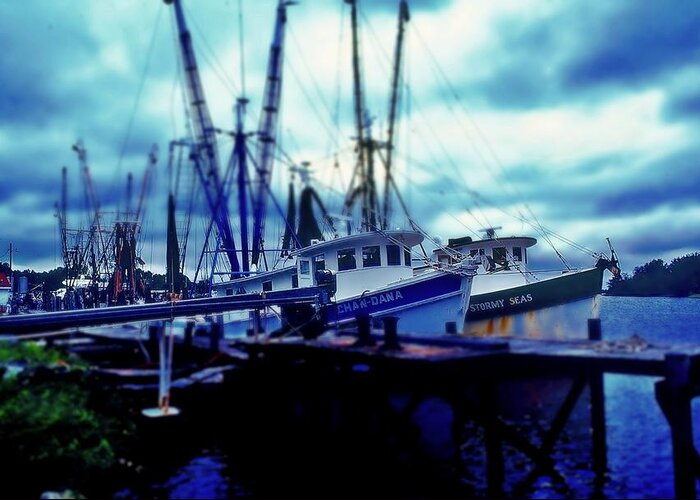 Fine Art Greeting Card featuring the photograph Shrimp Boats by Rodney Lee Williams