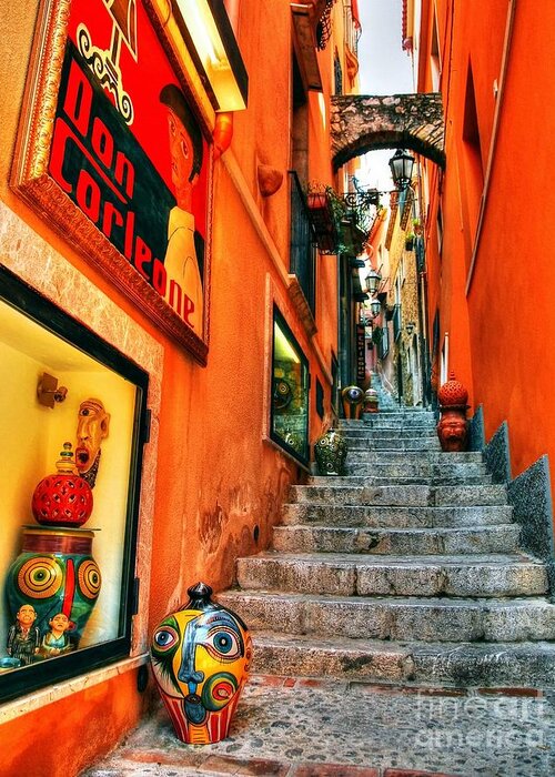 Sicilian Steps Greeting Card featuring the photograph Sicilian Steps by Mel Steinhauer