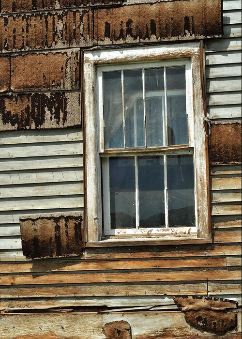 Window Greeting Card featuring the photograph Siding Remnants and Window by Kae Cheatham
