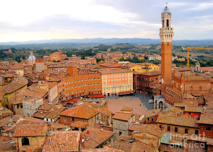 View Greeting Card featuring the photograph Siena from the Top by Amanda Mohler