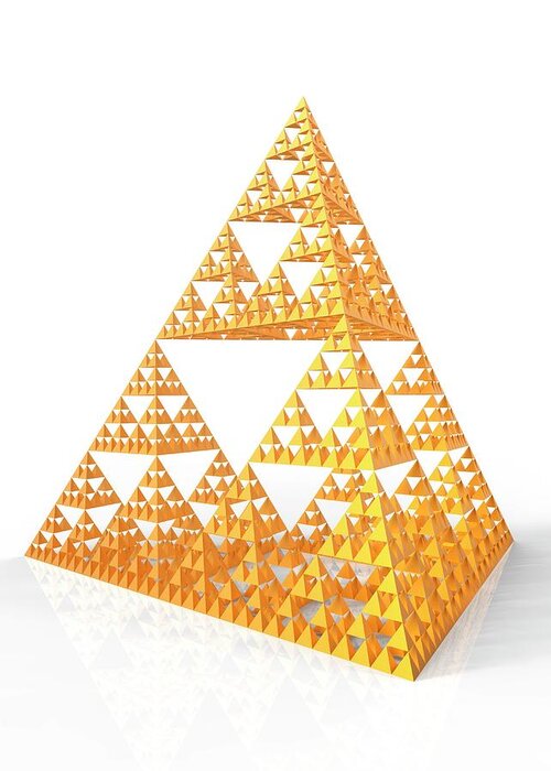 Fractal Greeting Card featuring the photograph Sierpinski Fractal Pyramid by Alfred Pasieka