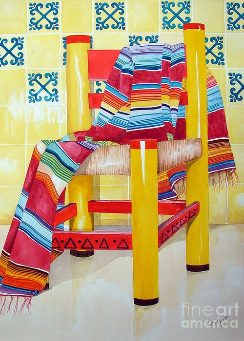 Still Life Painting Greeting Card featuring the painting Silla de la Cocina--Kitchen Chair by Kandyce Waltensperger