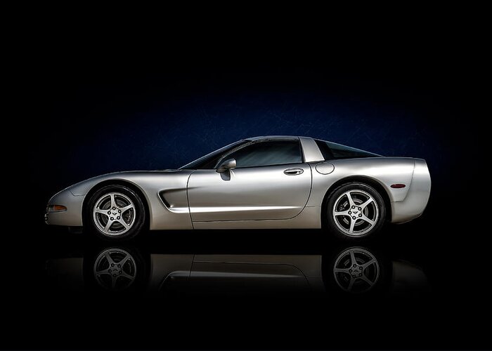 Corvette Greeting Card featuring the digital art Silver C5 by Douglas Pittman