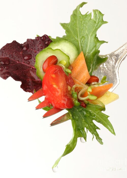 Salad Greeting Card featuring the photograph Silver Salad Fork by Iris Richardson